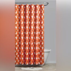 Halloween Orange Ghostly Glow-in-the-Dark Shower Curtain, 72" x 72 New